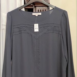 Loft gray dress blouse NWT
